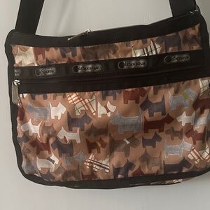 LeSportsac brown Dog Pattern Bag crossbody
